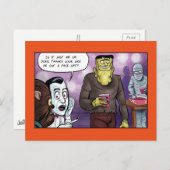 Franky's Face Lift Halloween Postkarte (Vorne/Hinten)