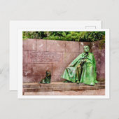 Franlink D. Roosevelt Statue Watercolor Postkarte (Vorne/Hinten)