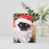 Franny Claus Sad Santa Kitty Feiertagspostkarte (Stehend Vorderseite)