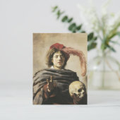 Frans Hals Young Man mit Skull Postkarte (Stehend Vorderseite)