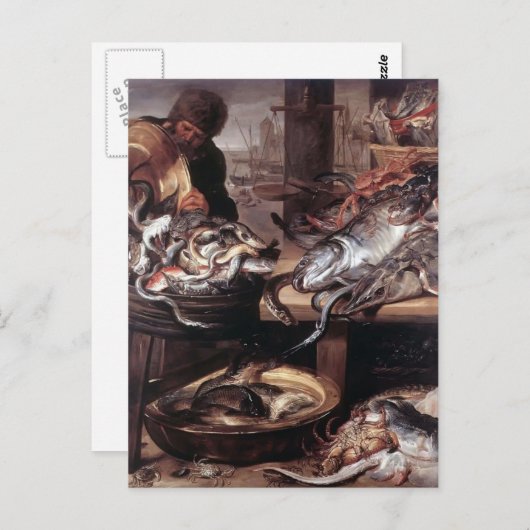 Frans Snyders - Der Fishmonger Postkarte (Vorne/Hinten)
