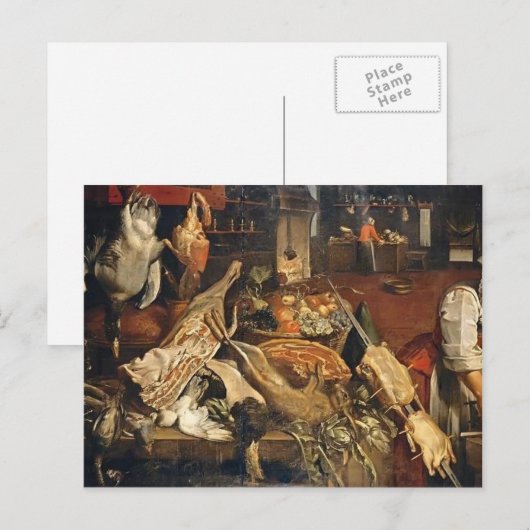 Frans Snyders - Kitchen Still Life Postkarte (Vorne/Hinten)