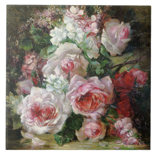 Frans Verhas Vintag Bouquet von Rose Fliese
