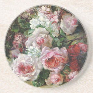 Frans Verhas Vintag Bouquet von Rose Getränkeuntersetzer