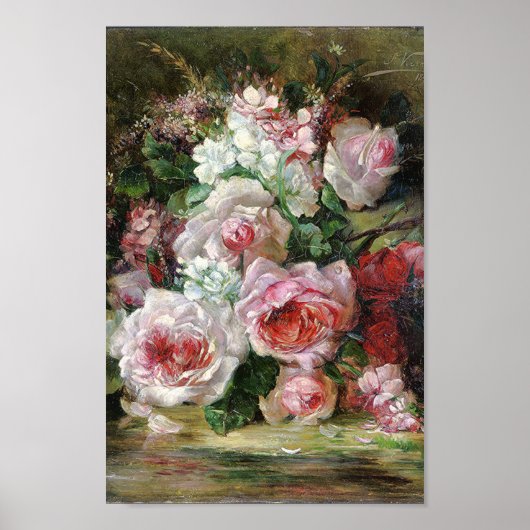 Frans Verhas Vintag Bouquet von Rose Poster (Vorne)