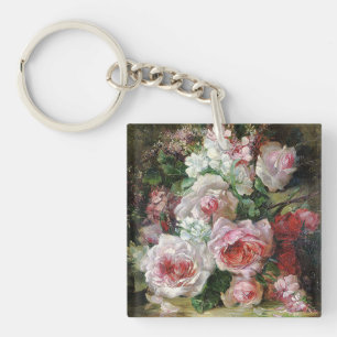 Frans Verhas Vintag Bouquet von Rose Schlüsselanhänger