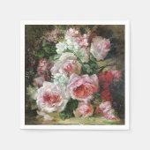 Frans Verhas Vintag Bouquet von Rose Serviette (Vorderseite)