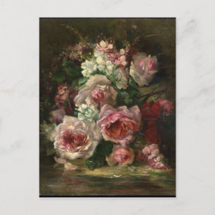 Frans Verhas Vintage Blumenstrauß aus Rosen Postkarte