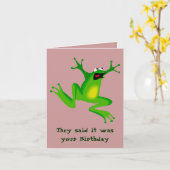 Frantic Frog Belated Birthday Card Karte (Gelbe Blume)