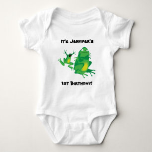 Frantic Frogs Personal Name-Event Baby T-Shirt Strampler
