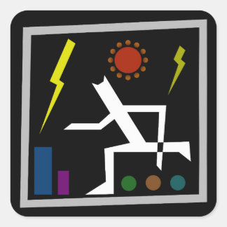 Frantic Shelter Abstrakt V2 Schubkissen Quadratischer Aufkleber