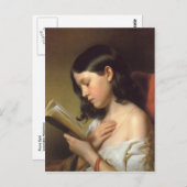 Franz Eybl - Lesendes Mädchen, 1850 Postkarte (Vorne/Hinten)