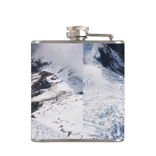 Franz Josef Glacier Aerial View, Neuseeland Flachmann (Rückseite)