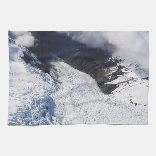 Franz Josef Glacier Aerial View, Neuseeland Geschirrtuch (Horizontal)