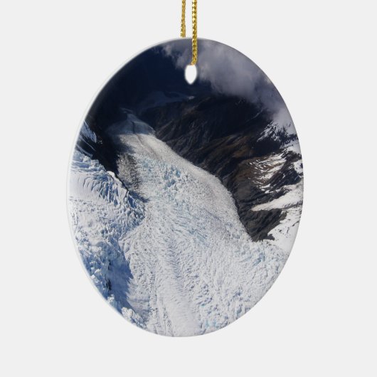 Franz Josef Glacier Aerial View, Neuseeland Keramik Ornament (Rechts)