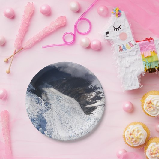 Franz Josef Glacier Aerial View, Neuseeland Pappteller (Party)