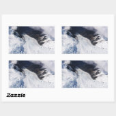 Franz Josef Glacier Aerial View, Neuseeland Rechteckiger Aufkleber (Blatt)