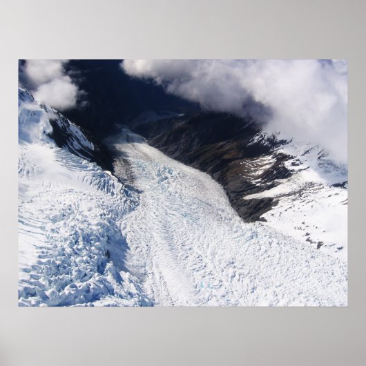 Franz Josef Glacier Aerial View, New Zealand Poster (Vorne)
