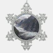 Franz Josef Glacier, Neuseeland Schneeflocken Zinn-Ornament (Vorderseite)
