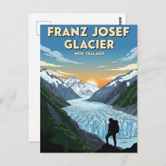 Franz Josef Glacier New Zealand Travel Postkarte (Vorne/Hinten)