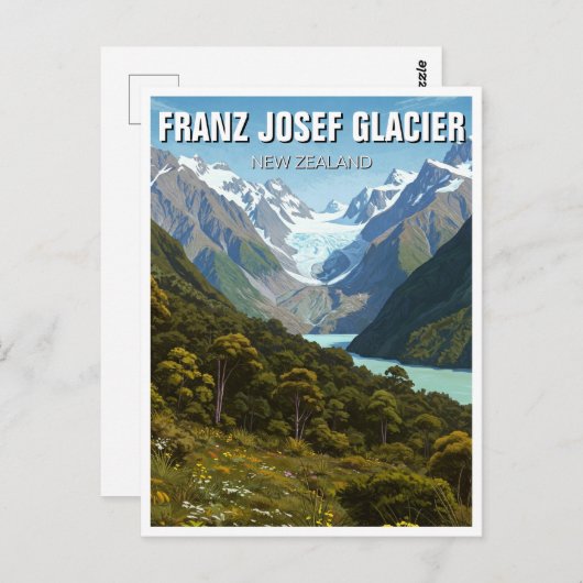 Franz Josef Glacier New Zealand Travel Postkarte (Vorne/Hinten)