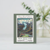 Franz Josef Glacier Vintage Travel Poster Postkarte (Stehend Vorderseite)