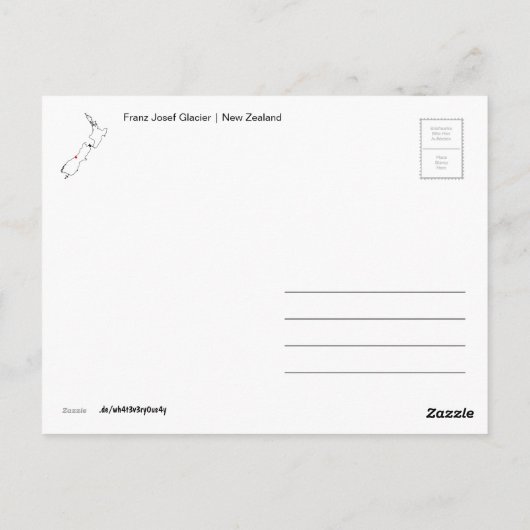 Franz Josef Gletscher (Neuseeland) Postkarte (Rückseite)