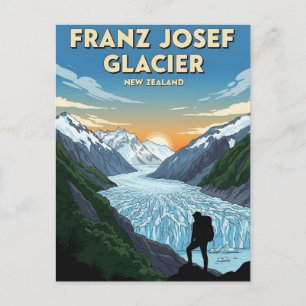 Franz Josef Gletscher Neuseeland Reise Postkarte