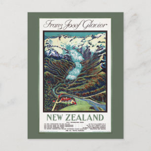 Franz Josef Gletscher Vintage-Reiseposter Postkarte