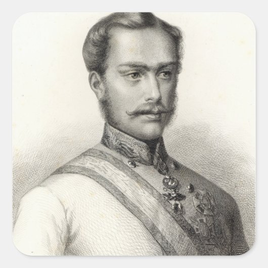 Franz Joseph I, Kaiser Österreichs 2 Quadratischer Aufkleber (Vorderseite)