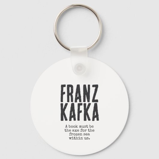 Franz Kafka Portrait mit benutzerdefiniertem Text Schlüsselanhänger (Rückseite)
