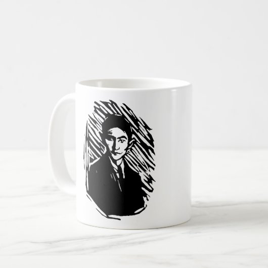 Franz Kafka-Porträt Kaffeetasse (Vorderseite Links)