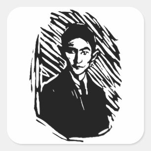 Franz Kafka-Porträt Quadratischer Aufkleber