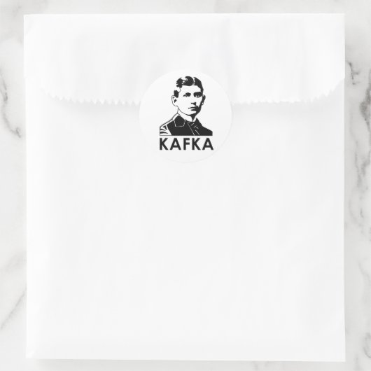 Franz Kafka Runder Aufkleber (Tasche)