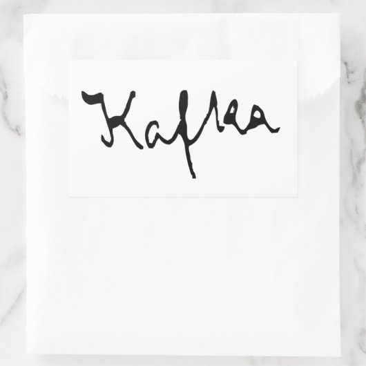 Franz Kafka Unterzeichnung Rechteckiger Aufkleber (Tasche)