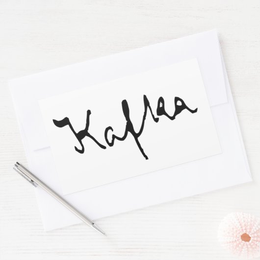 Franz Kafka Unterzeichnung Rechteckiger Aufkleber (Umschlag)