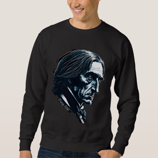 Franz Lisz Portrait Composer Illustration Piano Mu Sweatshirt (Vorderseite)