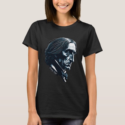 Franz Lisz Portrait Composer Illustration Piano Mu T-Shirt (Vorderseite)