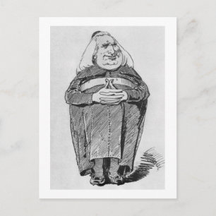 Franz Liszt (1811-86) als Abt, Karikatur von 'B Postkarte