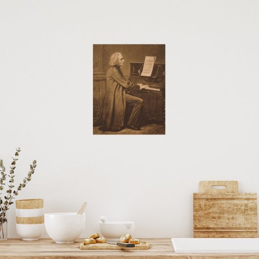 Franz Liszt am Klavier Poster (Küche)