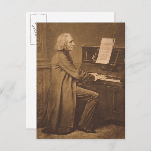 Franz Liszt am Klavier Postkarte (Vorne/Hinten)