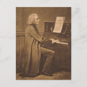 Franz Liszt am Klavier Postkarte