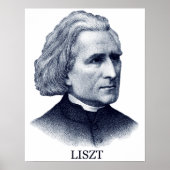 Franz Liszt, blau Poster (Vorne)