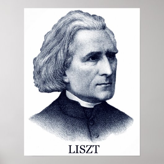 Franz Liszt, blau Poster (Vorne)