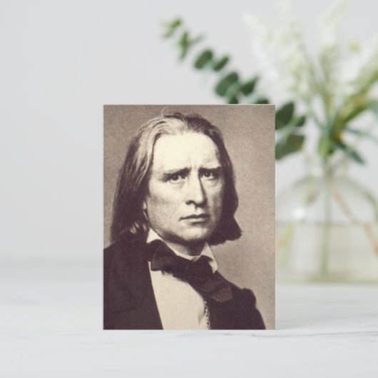 Franz Liszt Classic Round Sticker Postkarte (Stehend Vorderseite)