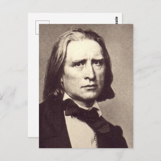 Franz Liszt Classic Round Sticker Postkarte (Vorne/Hinten)