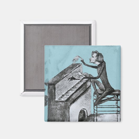 Franz Liszt Einziges Sketch von Maurice Sand 1837 Magnet (Vorderseite/Rückseite)