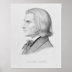 Franz Liszt, Gravur von Gonzenbach Poster