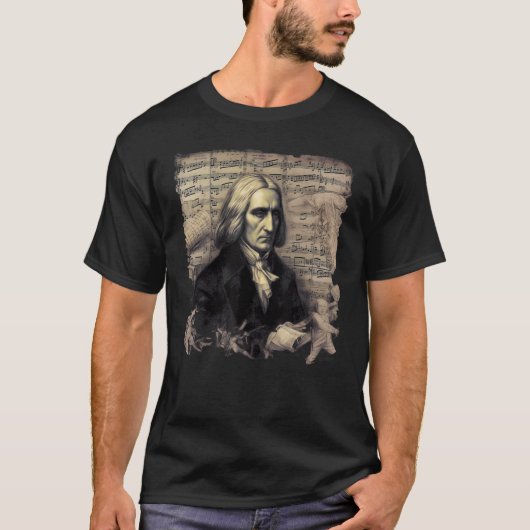 Franz Liszt Music Pianist Piano T-Shirt (Vorderseite)