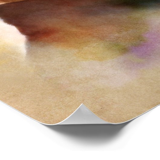 Franz Liszt Portrait im Aquarell Style Poster (Ecke)